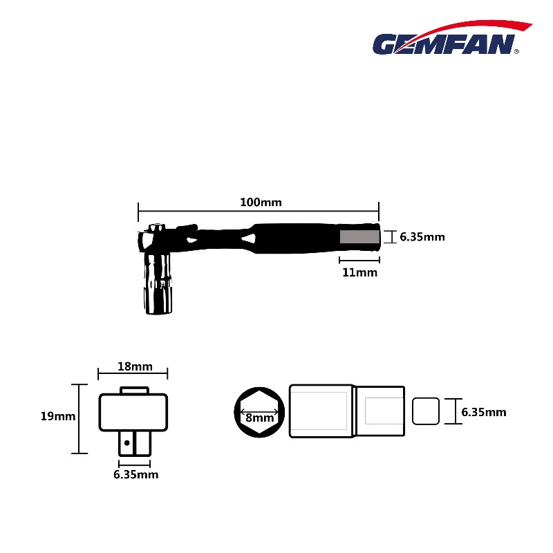 Chave de Soquete Gemfan WL-06  - Drone Rc Fpv Manual avaliação e preço