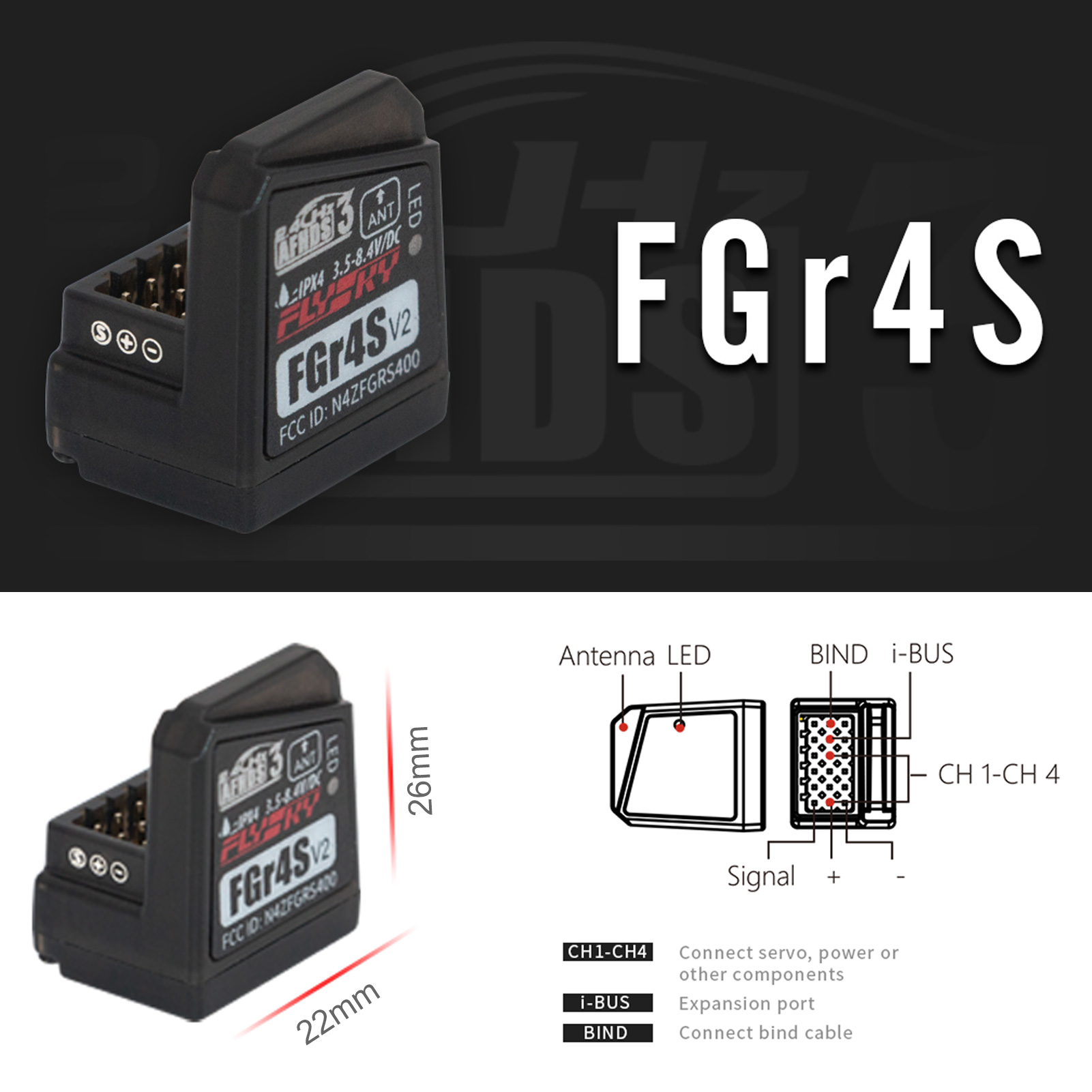 Flysky fgr4s v2 receptor afhds - Joystick Rc Drone avaliação e preço