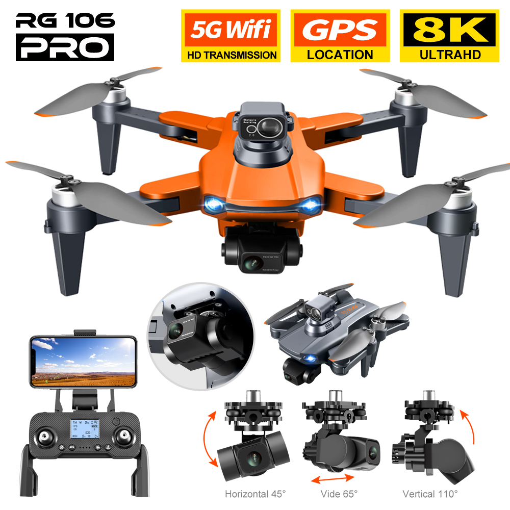 Rg106 pro zangão 8k câmera dup - Drone Rc Fpv Manual avaliação e preço
