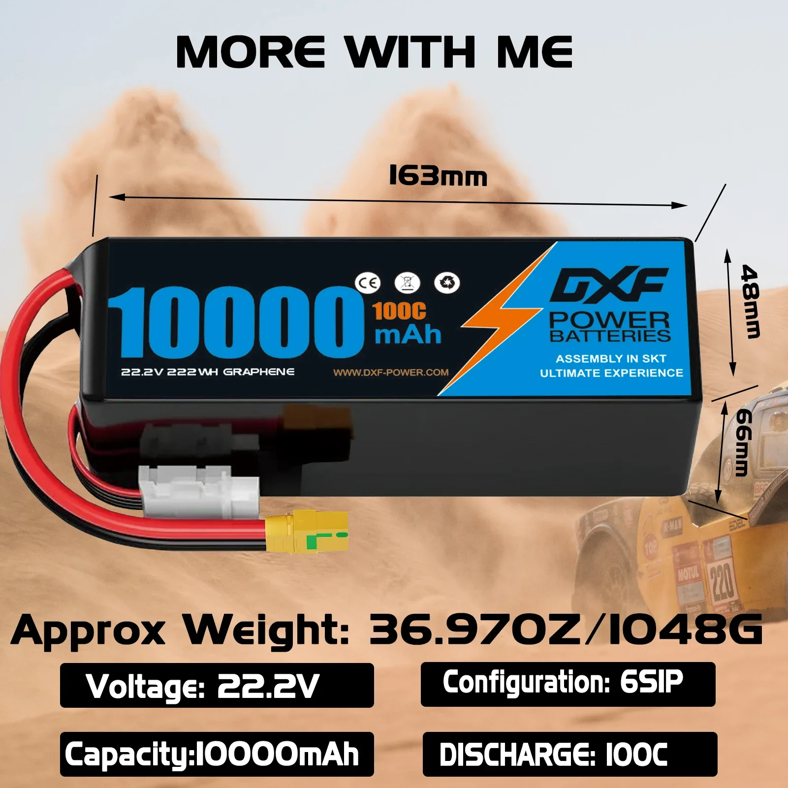 Bateria lipo dxf 6s 10000mah 2 - Drone Rc Link avaliação e preço