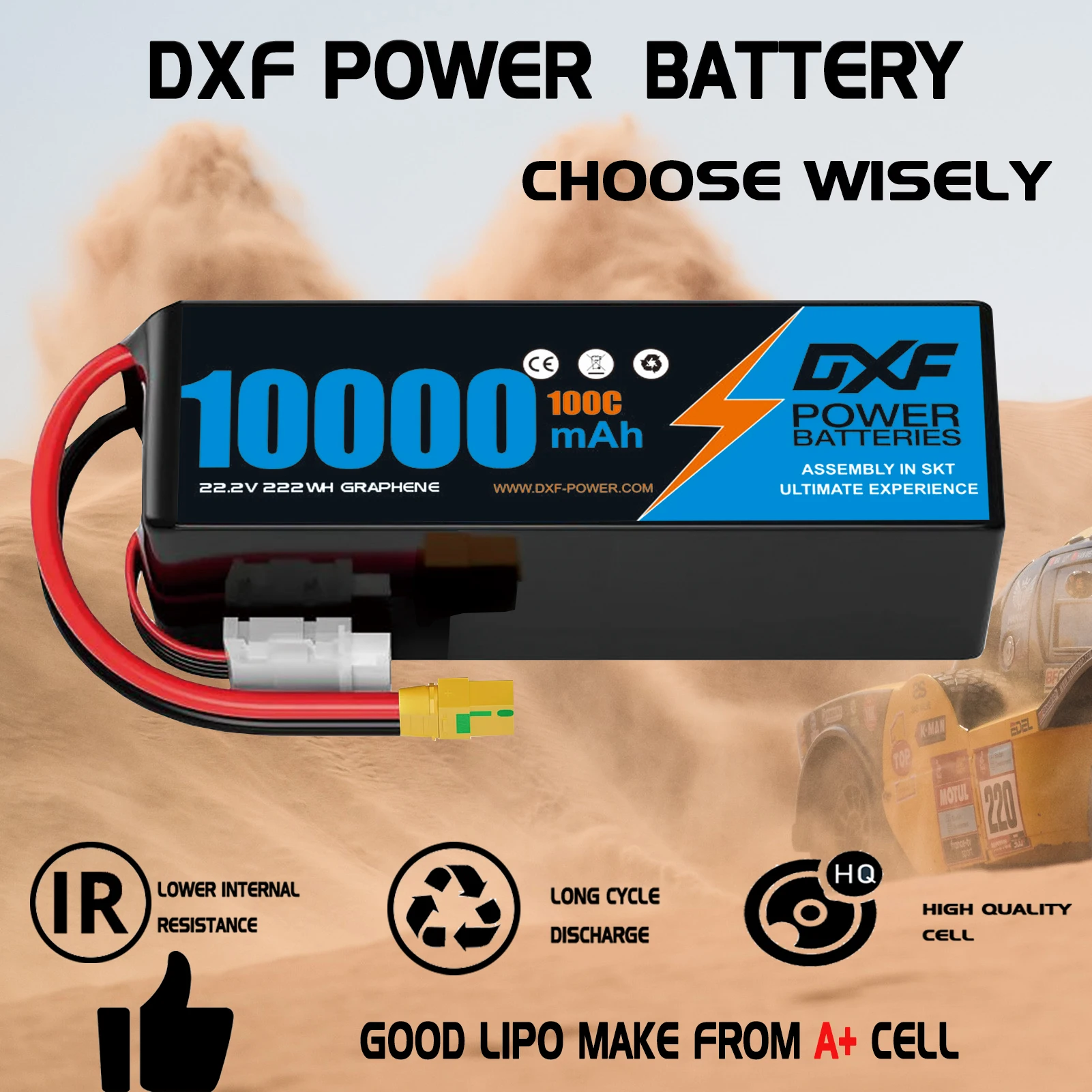 Bateria lipo dxf 6s 10000mah 2 - Drone Rc Link avaliação e preço