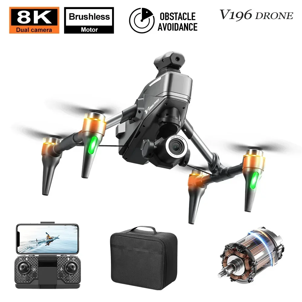 V196 pro 8k hd câmera dupla dr - Drone V196 Rc avaliação e preço