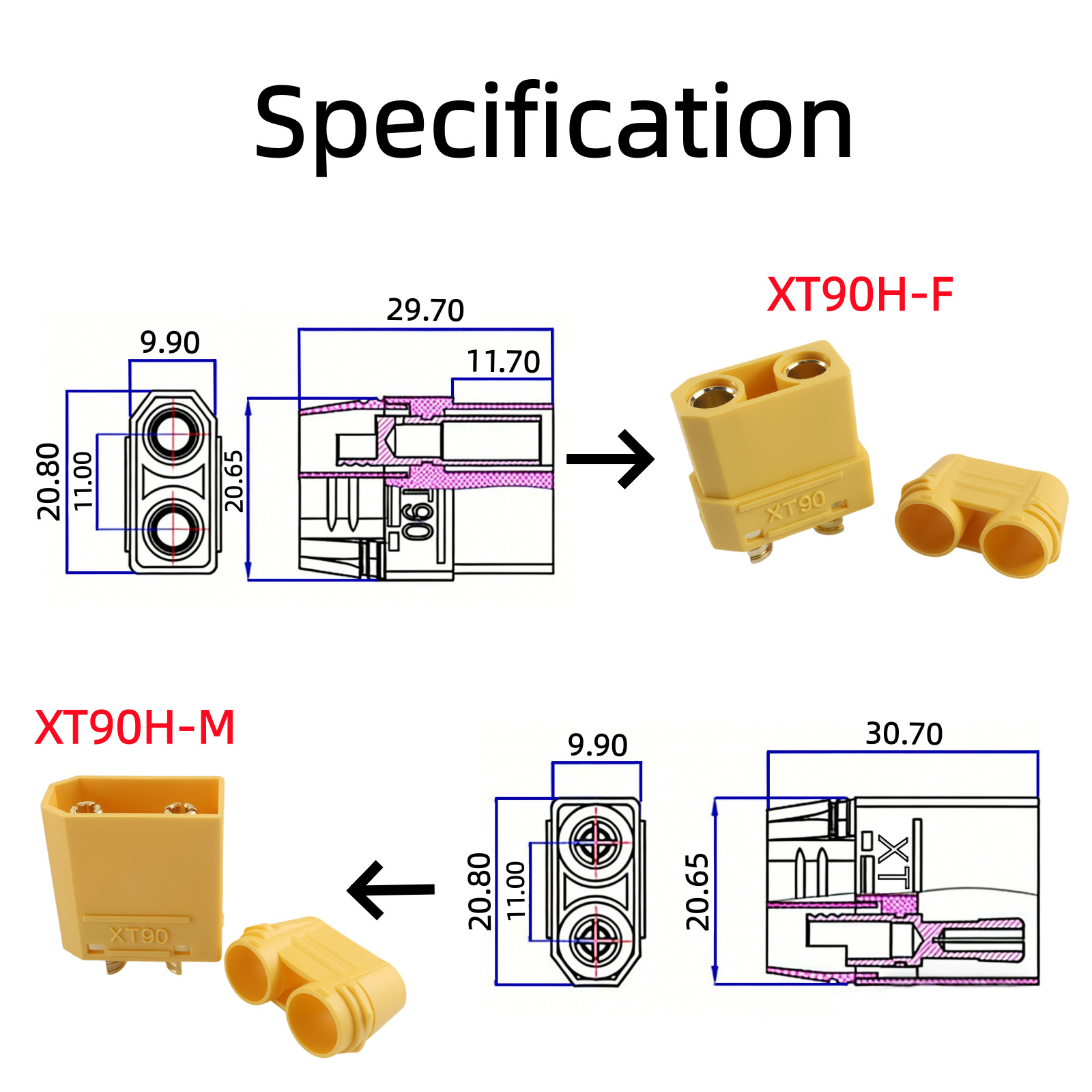 Conector XT90 Macho e Fêmea, T - Drone Rc Link avaliação e preço