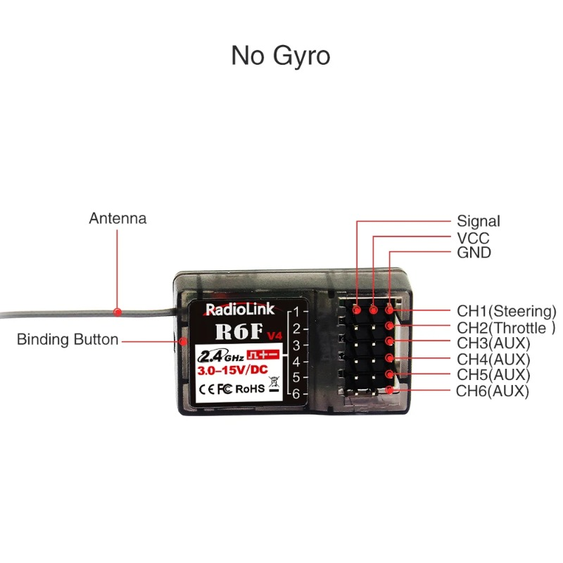 Receptor Radiolink R6F de 6 Ca - Joystick Rc Drone avaliação e preço